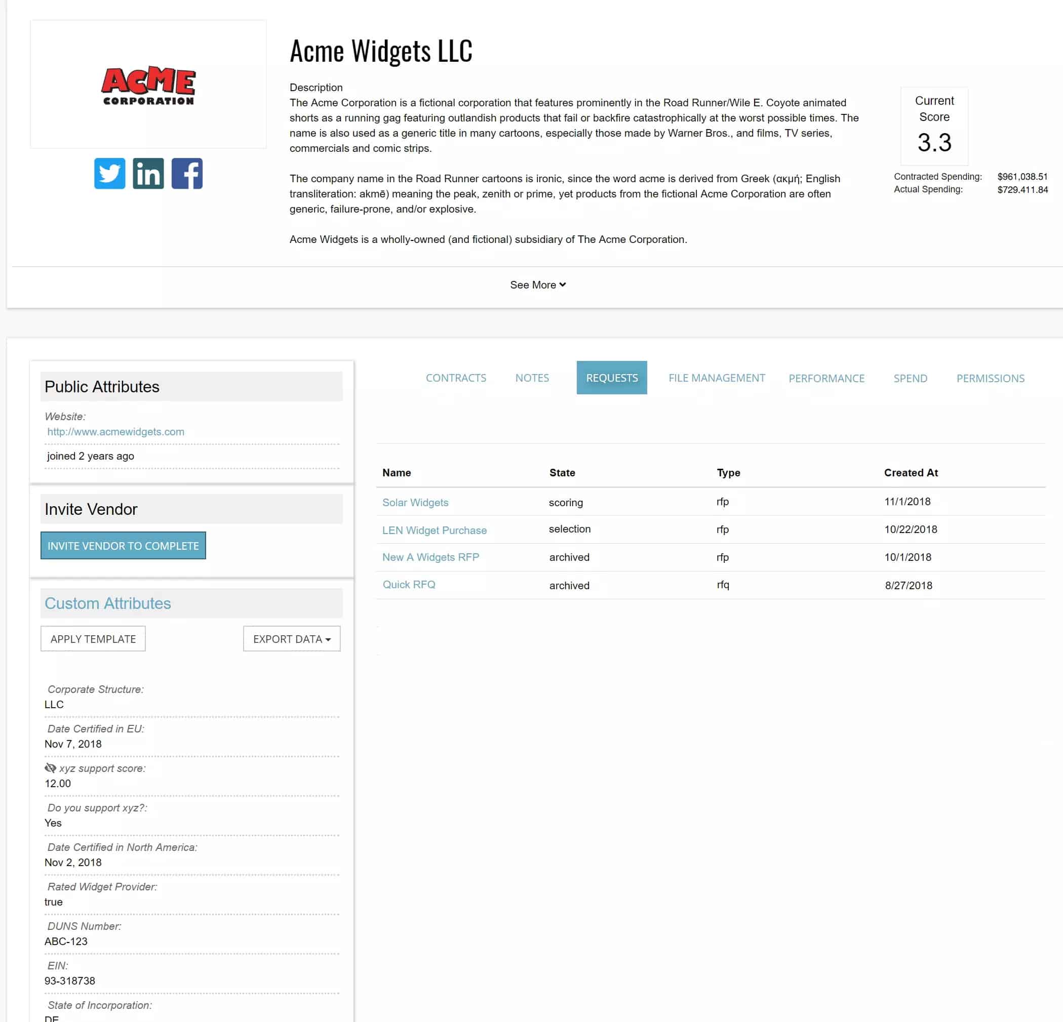 Acme_Widgets_Vendor_Page-shortened Vendor Drilldown Page