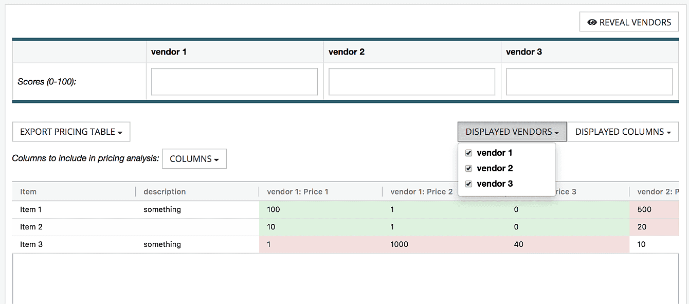 Advanced_Pricing_Table_High_Low_Prices Indentify high and low prices in the pricing table